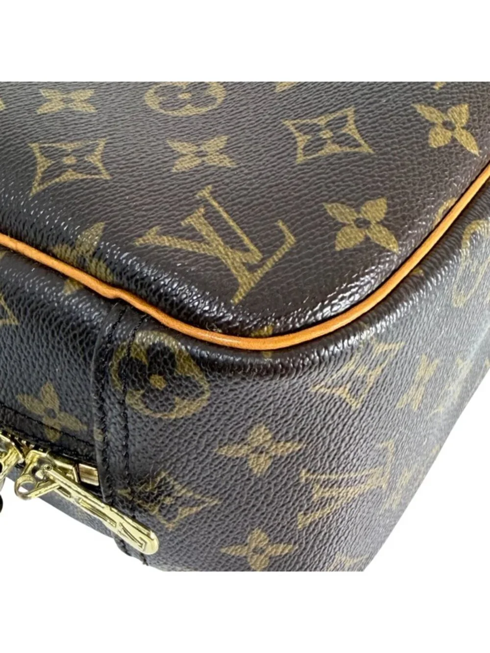 LOUIS VUITTON Trouville LV Monogram Coated Canvas & Vachetta Leather Handbag